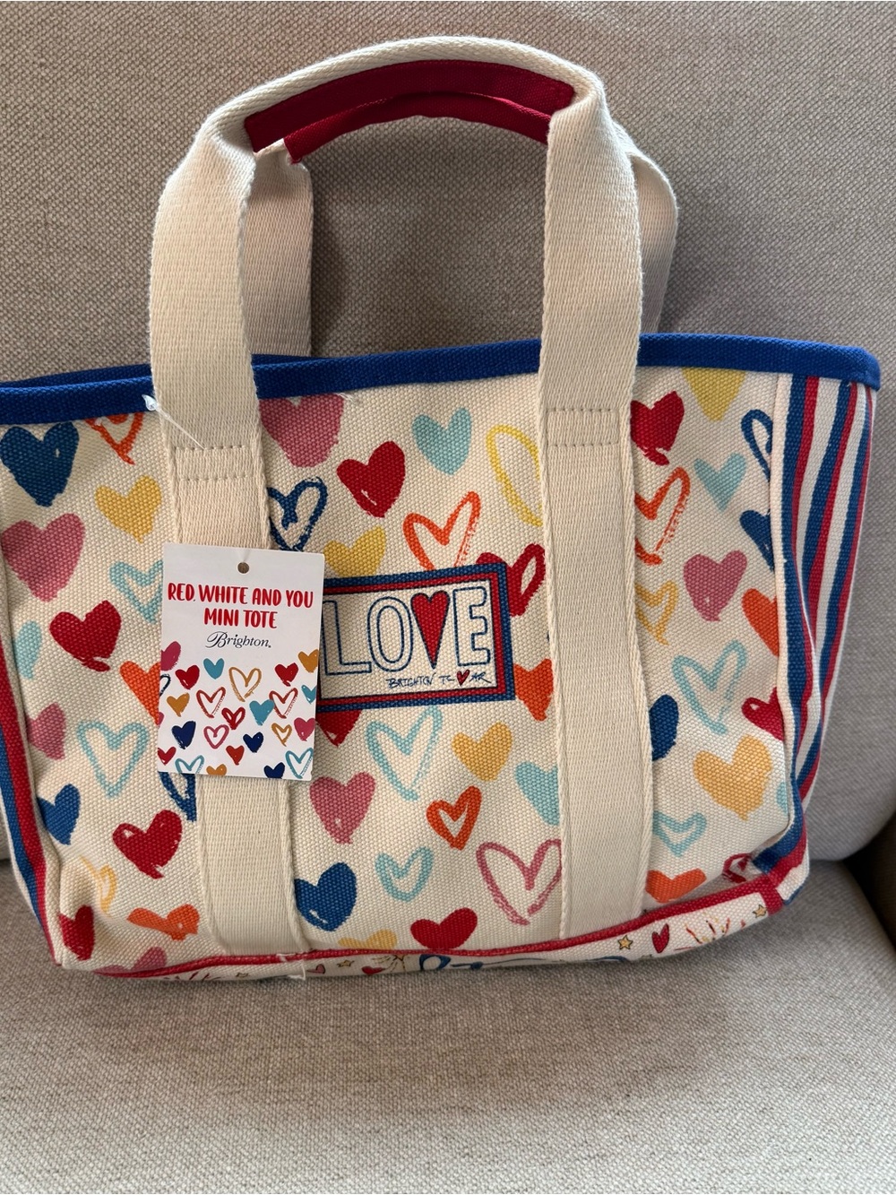 NWT Brighton Red White and You Mini Tote Bag Crossbody Clancy Ramdeen